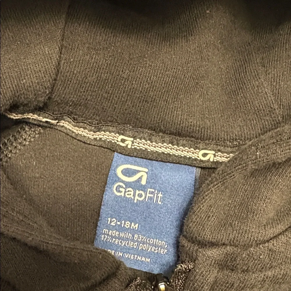 GAP Kids 12-18 mo Classic Black Zip-Up Hoodie